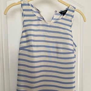 J crew blue and white blouse